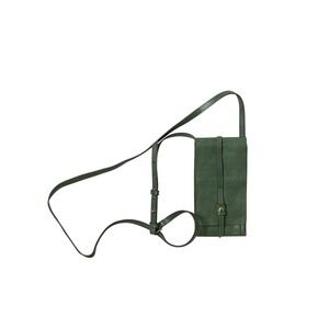 Hobo International Token Phone Card Wallet Leather Crossbody 7"x3.5" Sage Green